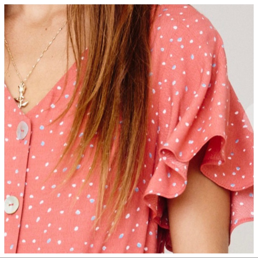 #22 Boho chic button down spotty check print dress - Picture 5 of 5